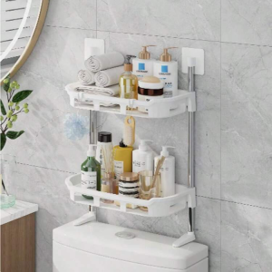 2-Tier Bathroom Organizer Shelf WHITE Bathroom Accessories