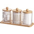 Acrylic Bathroom Set 3pcs with Bamboo Lid & Base