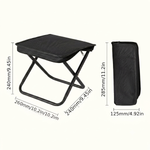 ADVENTURE Folding Stool BLACK Chairs - Stool - Pouf