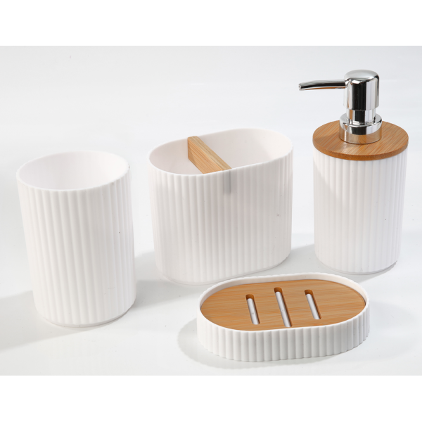 Bathroom Set with Wooden Details Bathroom Accessories Bathroom Set with Wooden Details Bathroom Accessories