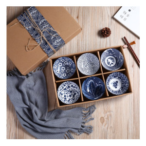 Ceramic Bowl Set 6 Pcs "Patterns"  Serving Items