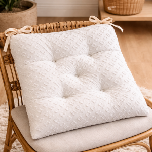 Chair Cushion “Habitat” 40x40cm WHITE Pillows - Pouf - Floor Cushions