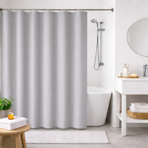 Fabric Shower Curtain “Lines” GREY Curtains