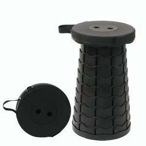 Folding Stool BLACK Chairs - Stool - Pouf