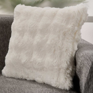 Fur pillow 45x45cm BEIGE Pillows - Pouf - Floor Cushions