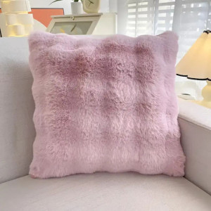 Fur pillow 45x45cm PINK Pillows - Pouf - Floor Cushions