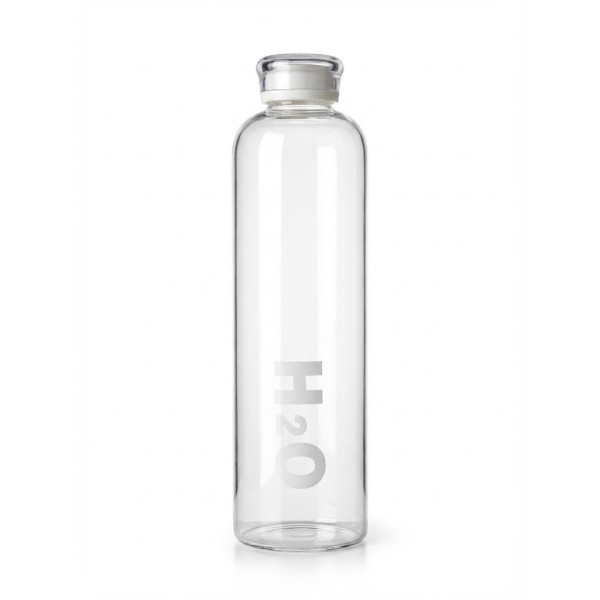 Glass Bottle H2O 1LT WHITE Jug - Decanter Glass Bottle H2O 1LT WHITE Jug - Decanter