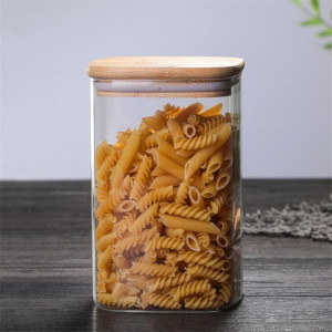Glass Jar with Bamboo Lid – SQ Short Jars - Vases