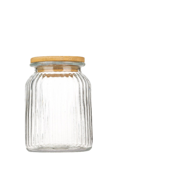 Glass Jar with Wooden Lid KIMOLOS 600ml Jars - Vases Glass Jar with Wooden Lid KIMOLOS 600ml Jars - Vases
