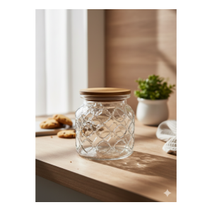 Glass Jar with Wooden Lid NAXOS 600ml Jars - Vases