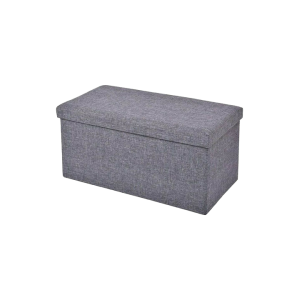 LITO Double Fabric Storage Stool GREY Chairs - Stool - Pouf