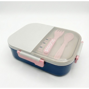 Lunch Box 4-Place Set BLUE & GREY Isothermal - Thermos