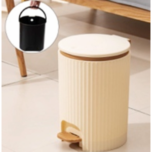 Pedal Bin "Lines" 11Lt BEIGE Bins