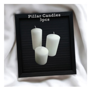 Pillar Candles Set of 3 Decoration Items