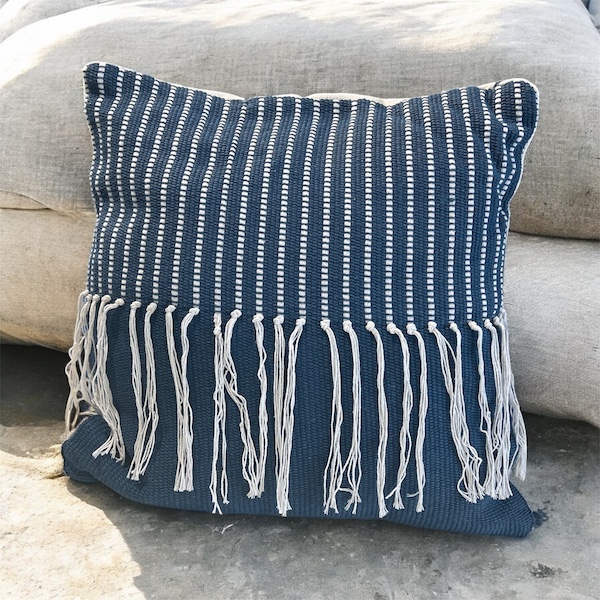 Pillow with Fringes Indian Pillows - Pouf - Floor Cushions