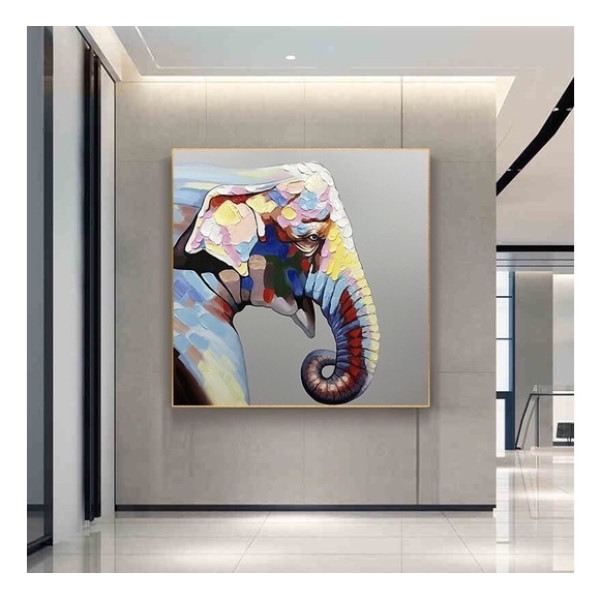 Pop Art Elephant 80X80 Painting Paintings Pop Art Elephant 80X80 Painting Paintings
