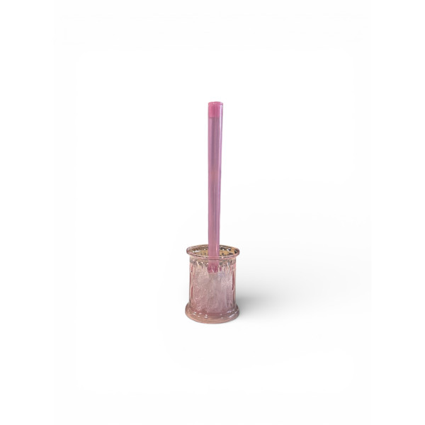 Toilet Brush Transparent PINK Bins