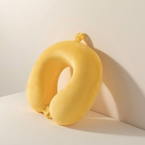 Travel Pillow “Velvet” YELLOW Pillows - Pouf - Floor Cushions