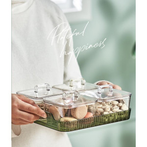 Tray & 4 Bowls Set  'Crystal Clear'  Serving Items