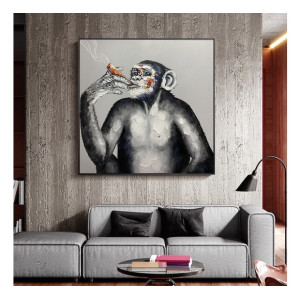 Πίνακας Ζωγραφικής Canva "Crazy Chimp" 80x80cm Πίνακες Ζωγραφικής