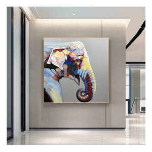 Πινακας Ζωγραφικης Pop Art Elephant 80X80 Πίνακες Ζωγραφικής